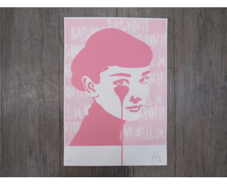 PURE EVIL (b.1968) An unframed limited edition art print 'Audrey Hepburn', signed and numbered 24/100. Overall size  50cm x  