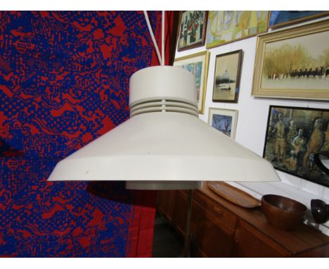 A Danish ceiling light in white with flared shade.  40cm diameter 