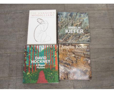 Three Royal Academy exhibition catalogues including David Hockney A bigger picture The Unknown Modigliani Drawings from the c