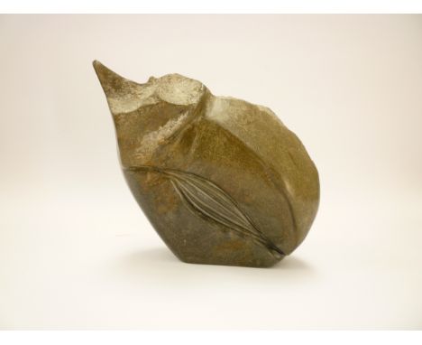 MERYEM SIEMMOND (Contemporary Suffolk artist) - An abstract sculpture in volcanic stone. Signed to the base. 22.5cm high 