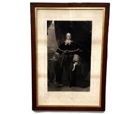 Etching of "Sir Thomas Strange Knight", after Sir Thomas Lawrence, engraved by Charles Turner, 85 x 54 cm, and a portrait pho