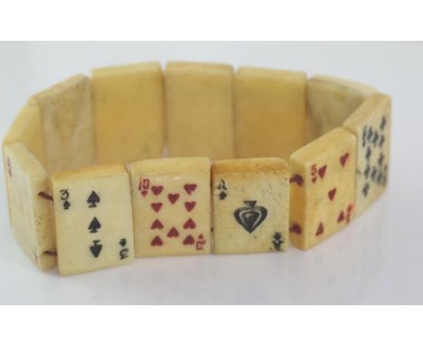 Vintage bone playing card bracelet