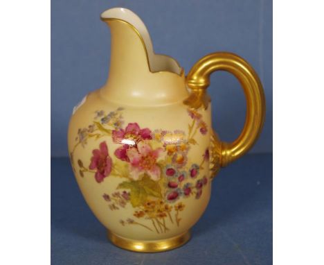 Royal Worcester blush ivory porcelain jug height 13.5cm approx