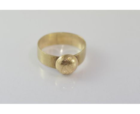 Vintage 9ct yellow gold ring made with Victorian collar stud, weight: approx 2.26 grams, size: I-J/4-5