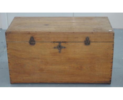 Rustic antique trunk dated 1919 inside lid, 83cm x 42cm, 46cm high approx