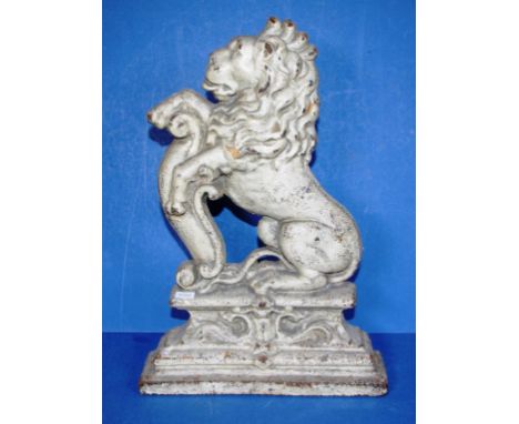 Vintage cast iron lion door stop 37 cm height approx