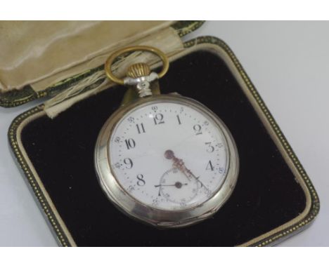 Vintage silver (800) half hunter pocket watch working when tested