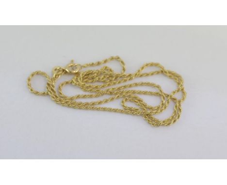 18ct yellow gold twist chain weight: approx 5 grams, size: approx 50cm length