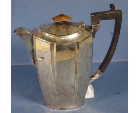 Vintage sterling silver coffee pot marked for Graham & Morton and # 11266. Marked Sterling. (Dent to 1 side). Weight 500grams