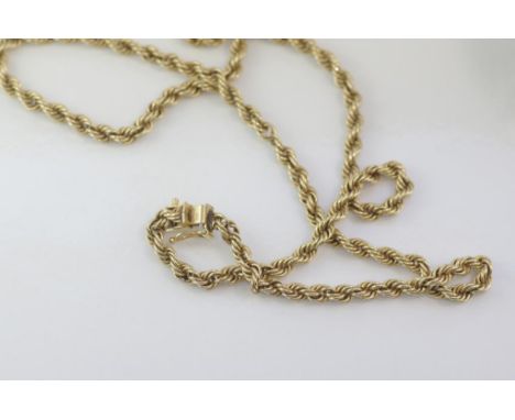 Vintage 14ct yellow gold twist rope necklace weight: approx 10.04 grams, size: approx 48cm length