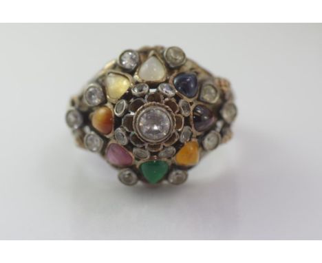 Vintage 9ct gold and gemset ring weight: approx 8.15 grams, size: approx S-T/9