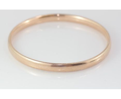 Vintage 9ct rose gold, silver lined bangle size: inside diameter approx 7cm