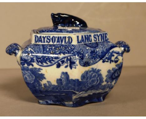 Vintage Copeland Spode "Auld Lang Syne" sugar bowl marked to base, Italian pattern. Inscribed with "Well Tak a Cup o' Kindnes