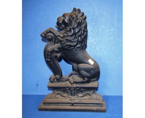 Vintage cast iron lion door stop 37 cm height approx