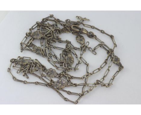 French fancy link continental silver  muff chain