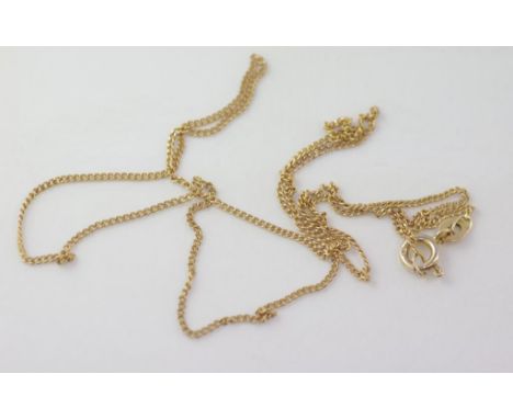 9ct yellow gold fine chain weight: approx 1.8 grams,size: approx 49cm length