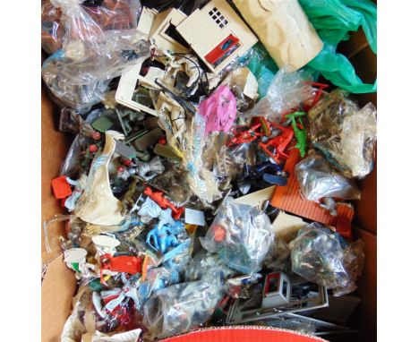 ASSORTED PLASTIC TOY SOLDIERS  by Lone Star, Crescent and others, variable condition, (box).