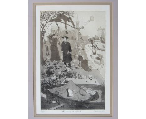 CHRISTOPHER ORR (b1943) Framed and glazed print, 1972 "A chump at Oxford", 45cm x 31cm. Pencil signed and numbered 59/75