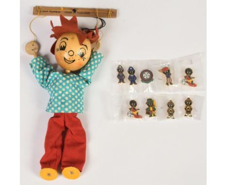 Robertsons Golly badges (mainly 1990s) x nine, plus a Butlins 1960s badge; together with a Pelham Pelpup boy; Good to Near Mi