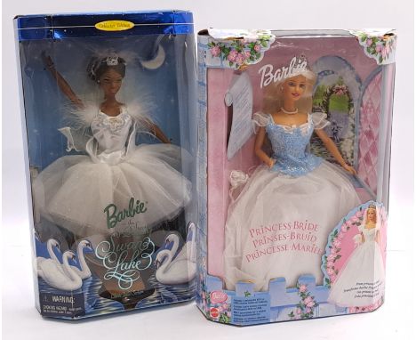 Mattel Barbie Pair Including: (1) 1998 Barbie As The Swan Queen In Swan Lake (African-American), #18510, (2) 2000 Princess Br