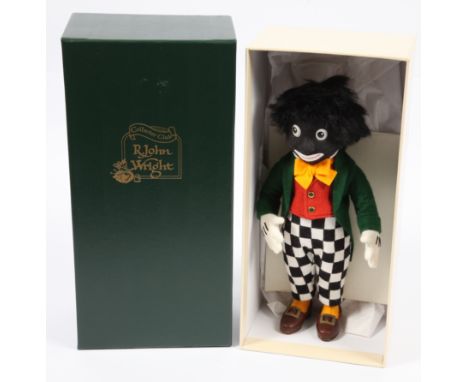 R John Wright Collectors Club Piece Golliwogg, artist designed golly, Limited Edition 592 of 2500 pieces, wool felt golly, bl