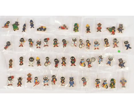 Robertsons Golly collection of 1980s Golly badges x fifty-one, includes: PLEASE SEE IMAGE FOR DETAILS; Near Mint to Mint; (51