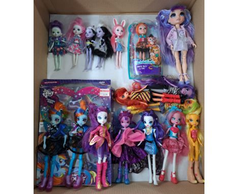 Mattel and Hasbro fashion dolls including: Hasbro My Little Pony Equestria Girls; Mattel Enchantimals; also included MGA Rain