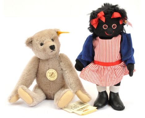 Steiff pair: (1) Golly Girl, UK &amp; Ireland exclusive, white tag 661099, LE 917/1500, missing certificate and box, 10"/25cm