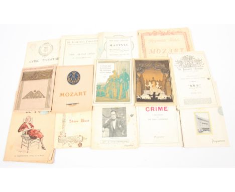 Collection of antique and vintage theatre and opera programmes, including: (1) Mozart / Theatre Edouard VII, 1925-26, Paris, 