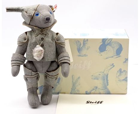 Steiff Wizard of Oz Tin Man teddy bear, white tag 682940, LE 1939, UK, Ireland and North American Exclusive, grey wool felt, 