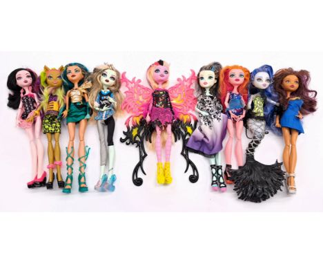Mattel Monster High dolls x nine including: (1) Clawvenus; (2-3) Frankie Stein; (4) Draculaura; (5) Clawdeen Wolf; (6) Gigi G