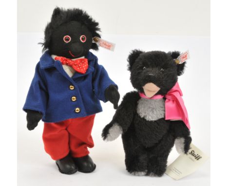 Steiff pair: (1) Golly Boy, white tag 660238, LE 696/2000, missing certificate and box, 10.5"/27cm; (2) Teddybear Ko, white t