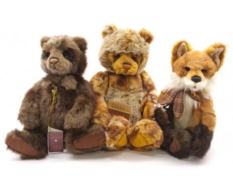 Charlie Bears Plush Trio Including: (1) Squizzle, CB141433, Secret Collection, With Swing Tags, 18.5/47cm, (2) GumBoots Red F