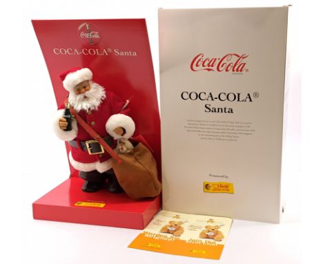 Steiff Coca-Cola Santa Claus, 1999, white tag 670350, LE 10,000, taken from the 1931 Haddon Sundblom advertising campaign, Ex