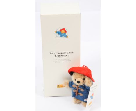 Steiff Paddington Bear Ornament, white tag 354373, LE 5000, 2004, with swing label certificate, Excellent, within Good Plus t