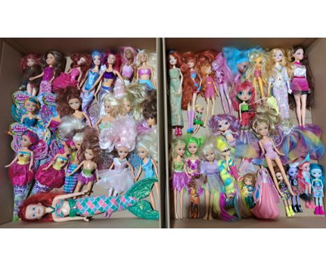 Fairies and Mermaid fashion doll group including: Mattel Encantimals, Winx Club, plus others, unchecked for completeness or c