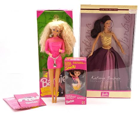 Mattel Barbie Group Including: (1) 1992 Earring Magique Barbie Doll, #7014 (Opened), (2) Katiana Jimenez, #B0836 (Sealed), (3