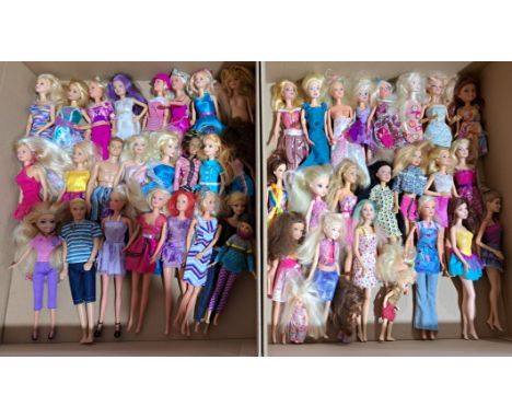Fashion dolls x forty-eight including: Mattel Barbie, plus others; unchecked for completeness and correctness; otherwise Good