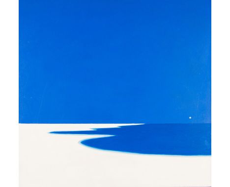 MARTIN LEMAN R.B.A., R.W.S. (b. 1934) Unframed, signed with initials, oil on canvas, Contemporary seascape, with extensive wh