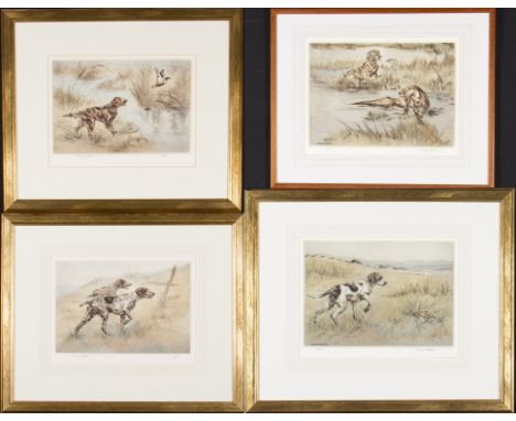HENRY WILKINSON (1921 - 2011) Four framed, signed and numbered in pencil to margin, coloured etchings with aquatint, to inclu