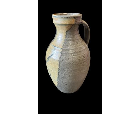 Ray Finch (British, 1914-2012), for Winchcombe pottery earthenware glazed pitcher with yellow drip down pattern. Marked to ha