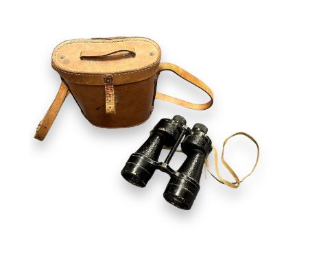 Vintage Bino Prism MK3 Binoculars. Bino prism No.5 MK 3. No.29435, with leather case embossed B. H. &amp; G. Ltd 1943.