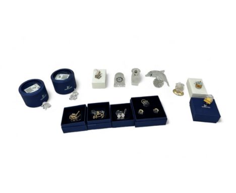 Selection of Swarovski Crystal Figures to include NR 000 001 Puppy, NR 000 004 Beagle puppy Playing, NR 000 068 Rhodium Rocki