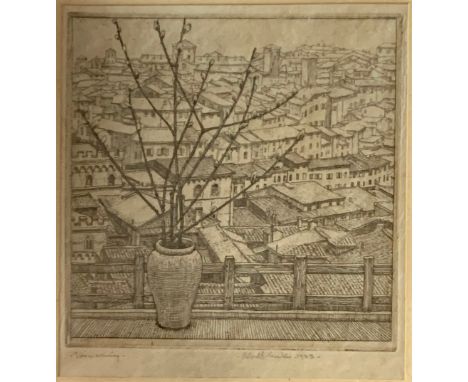 Robert Sargent Austin (British, 1895-1973), ‘Siena Evening’ etching on paper, 1923. Signed and titled in pencil, framed and g