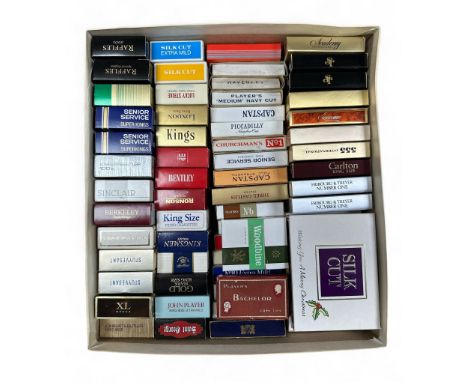 Quantity of Empty Cigarette Packets to include: Raffles x 2, John Player Superkings Menthol, Senior Service Superkings x 2, L