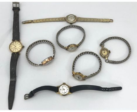 A range of seven vintage watches by Ingersoll, Smiths, Timex, Sekonda etc