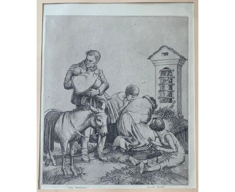 Robert Sargent Austin (British, 1895-1973), ‘Salus Infirmorum’ etching on paper. Signed and titled in pencil, framed and glaz