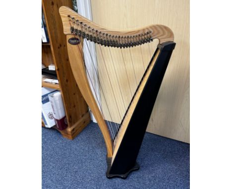 Dusty Strings Ravenna FH 26 String Harp - Hand crafted in the USA. 'Full levers, solid ash neck and pillar, laminated Europea