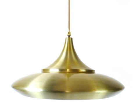 A 1970's aluminium ceiling light of squat form   CONDITION REPORT:  Working order unknown and not guaranteed, some losses to 