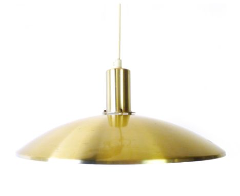 A 1970's spun aluminium ceiling light of flared open form   CONDITION REPORT:  Working order unknown and not guaranteed, some
